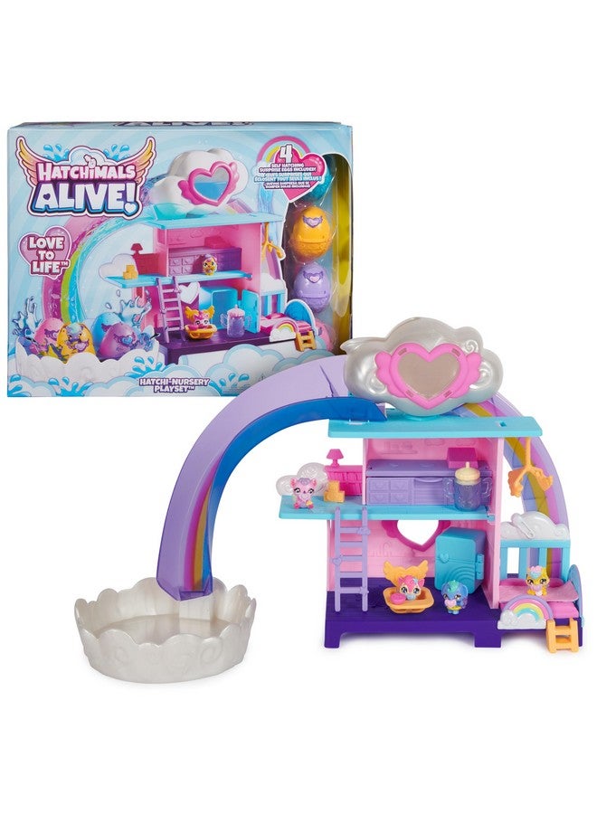 Hatchimals Alive, Hatchi-Nursery Playset Toy with 4 Mini Figures in Self-Hatching Eggs, 13 Accessories, Kids Toys for Girls and Boys Ages 3 and up - Image 1
