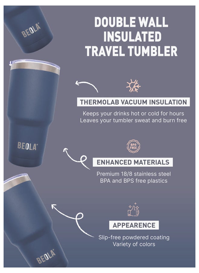 BEOLA Insulated Coffee Mug Travel Tumbler - 900ml, Marine Blue  - Image 3