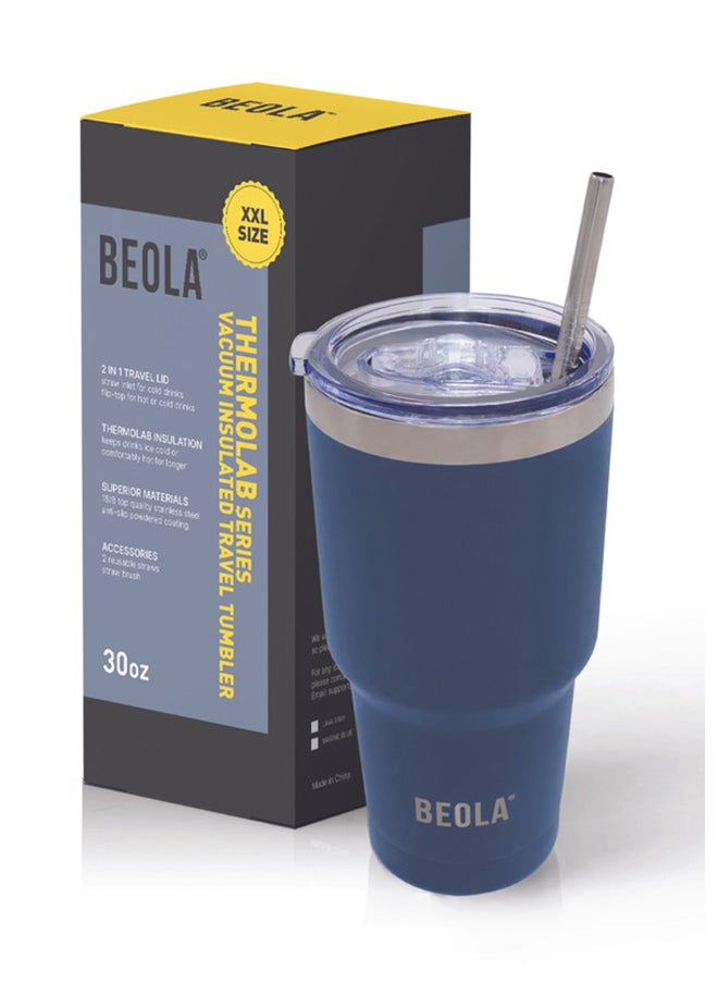 BEOLA Insulated Coffee Mug Travel Tumbler - 900ml, Marine Blue  - Image 1