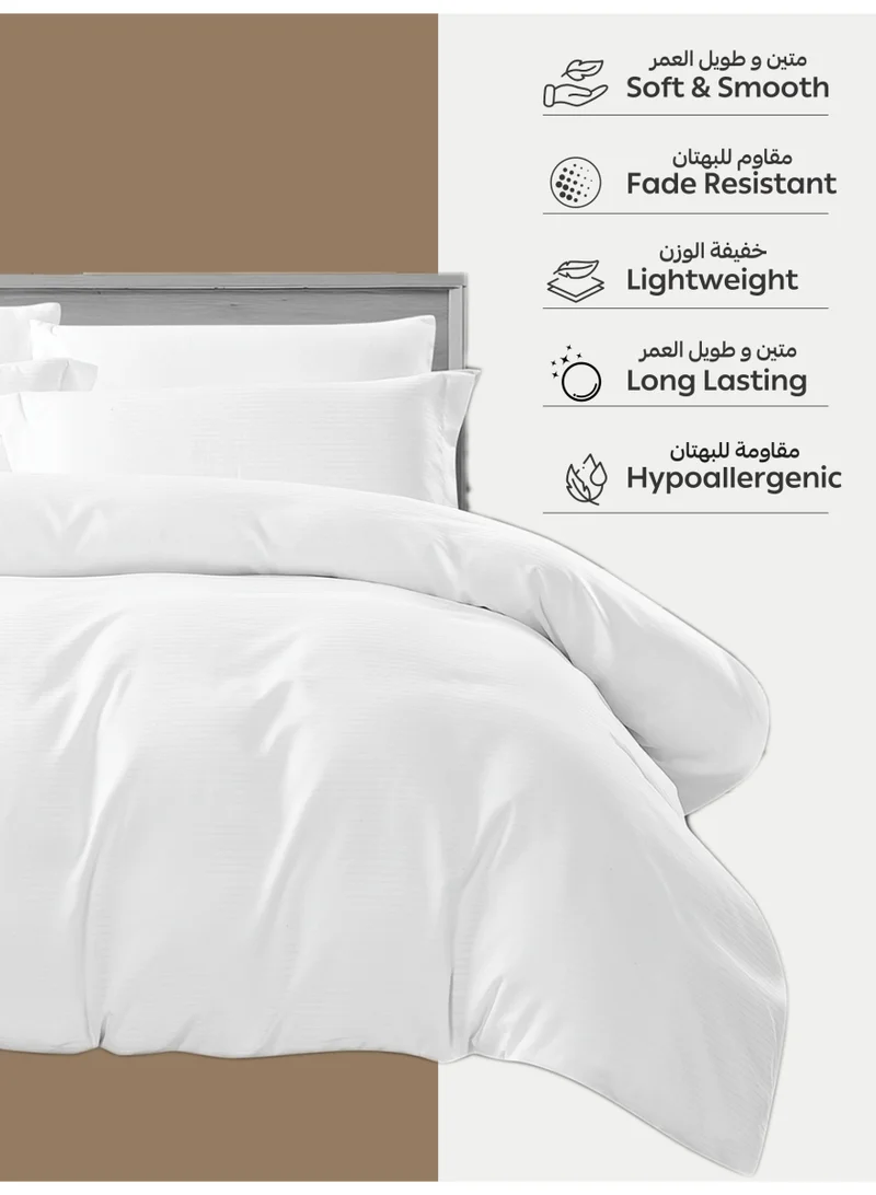Donetella Striped Duvet Cover Set King Size 260x240 cm - 6-Pcs Bed Set, Microfiber Fabric - 1 Duvet Cover, 1 Fitted Sheet, 2 Pillow Sham, 2 Pillowcase (Filler Not Included)