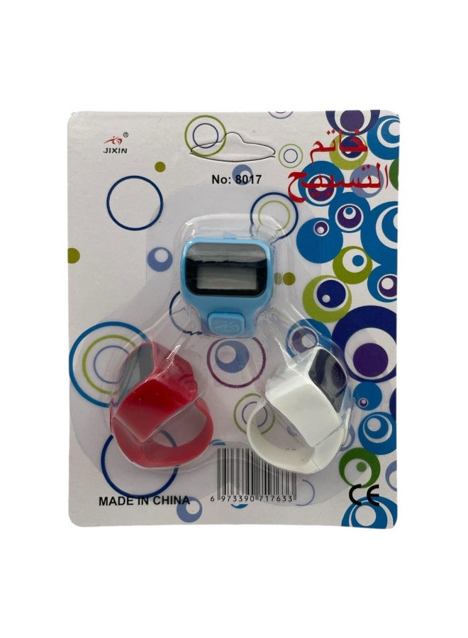 Digital Electronic Finger Counter Set, 3 Pieces, Multicolor
