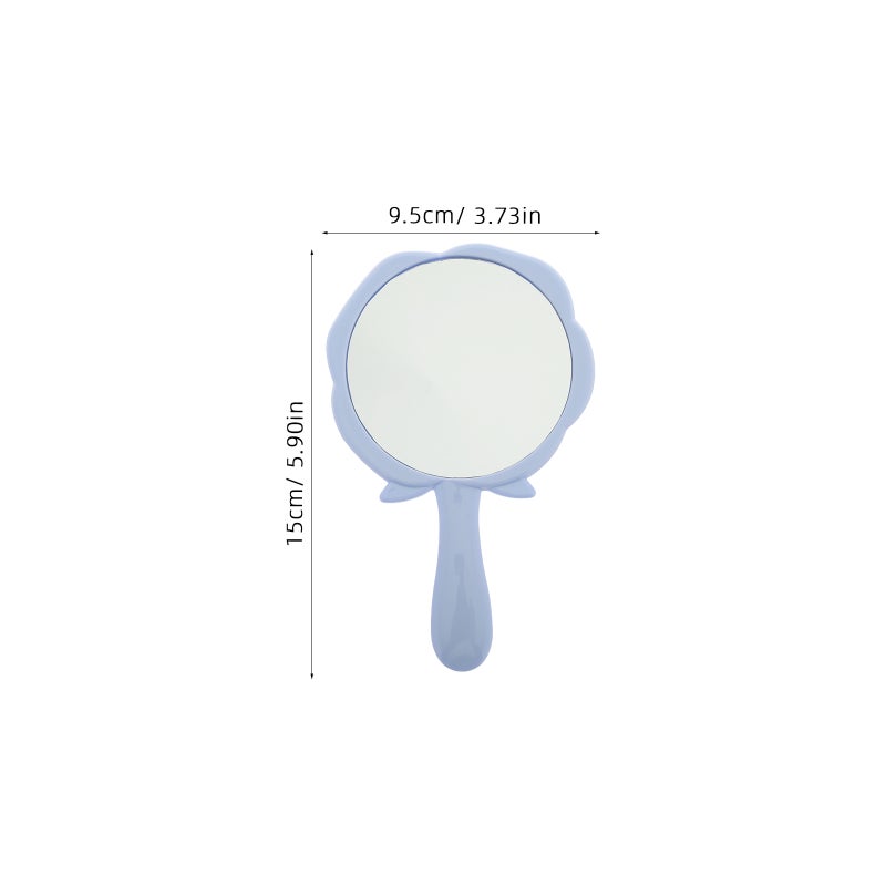 5Pcs Rose Flower Handheld Makeup Mirror for Girls Pocket Mirror for Purse Ideal Travel Essential for Women Small Floral Vanity Mirror Sky- - Image 5