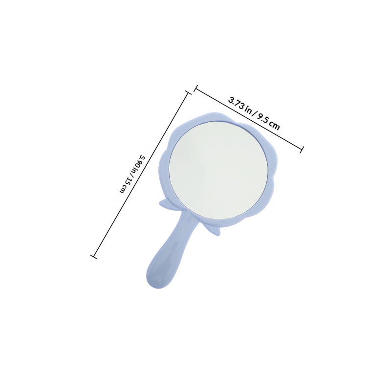 5Pcs Rose Flower Handheld Makeup Mirror for Girls Pocket Mirror for Purse Ideal Travel Essential for Women Small Floral Vanity Mirror Sky- - Image 2