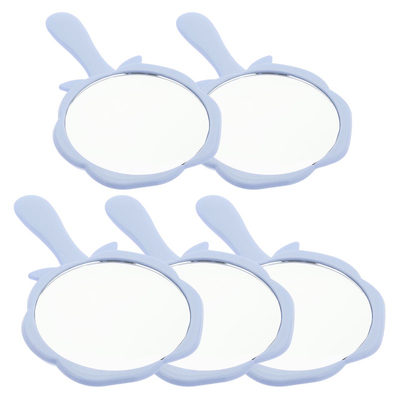 5Pcs Rose Flower Handheld Makeup Mirror for Girls Pocket Mirror for Purse Ideal Travel Essential for Women Small Floral Vanity Mirror Sky- - Image 1