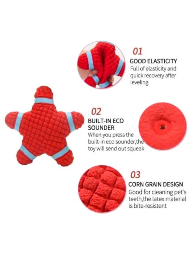 لعبة مضغ تفاعلية غير سامة من مادة اللاتكس الناعمة تصدر صوت صرير للكلاب والجراء (سمكة النجمة - كبيرة) | مضغ، طفو، تدريب، وترتد | تقلل من قلق الانفصال - Image 3