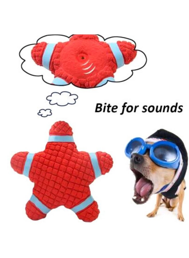 لعبة مضغ تفاعلية غير سامة من مادة اللاتكس الناعمة تصدر صوت صرير للكلاب والجراء (سمكة النجمة - كبيرة) | مضغ، طفو، تدريب، وترتد | تقلل من قلق الانفصال - Image 4