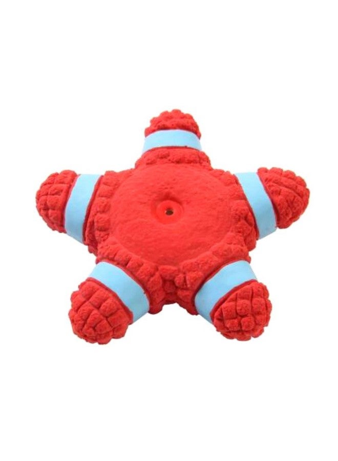 لعبة مضغ تفاعلية غير سامة من مادة اللاتكس الناعمة تصدر صوت صرير للكلاب والجراء (سمكة النجمة - كبيرة) | مضغ، طفو، تدريب، وترتد | تقلل من قلق الانفصال - Image 2