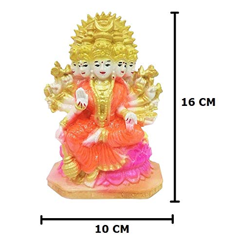 SK Craft Polyresin Marble Power Panchmukhi Laxmi MATA Statue for Home Pooja-14 CM (Multicolour) - Image 2