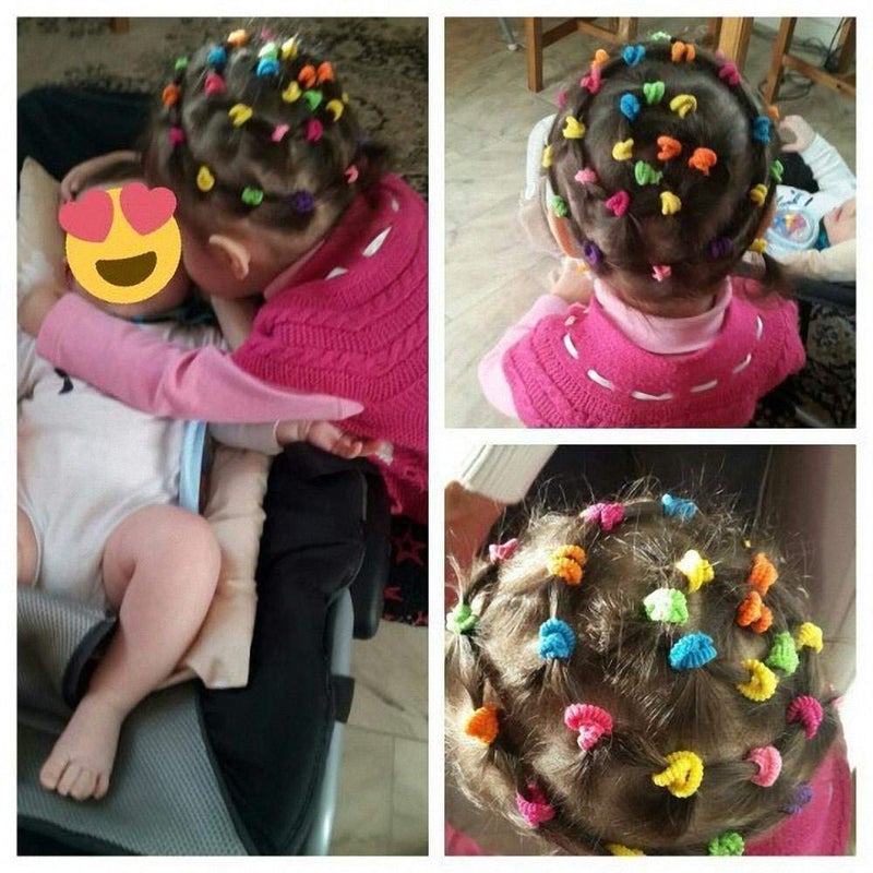 Dream Loom Hair Ties for Kids, 100pcs Small Rubber Hair Bands Elastic Ponytail Holders, Tiny Soft Hair Ties for Baby Toddlers Girls Hair Accessories Multicolor - Image 5