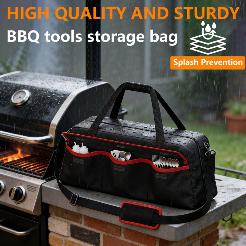 Hidbot Grill Tool Storage Bag,Grill Utensil Storage Bag for Barbecue Tool up to 22",BBQ Utensil Storage Caddy with Pockets,Barbecue Utensil Case for Outdoor Grilling, Camping, Bag Only - Image 5