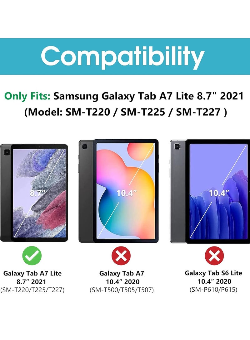 ميجوفاست حافظة لوحة المفاتيح Tab A7 Lite 8.7 بوصة 2021 (SM-T220 T225 T227)، غطاء من البولي يوريثان مع لوحة مفاتيح لاسلكية قابلة للفصل مغناطيسيًا لإصدار Galaxy Tab A7 Lite 2021 مقاس 8.7 بوصة - أسود - Image 2