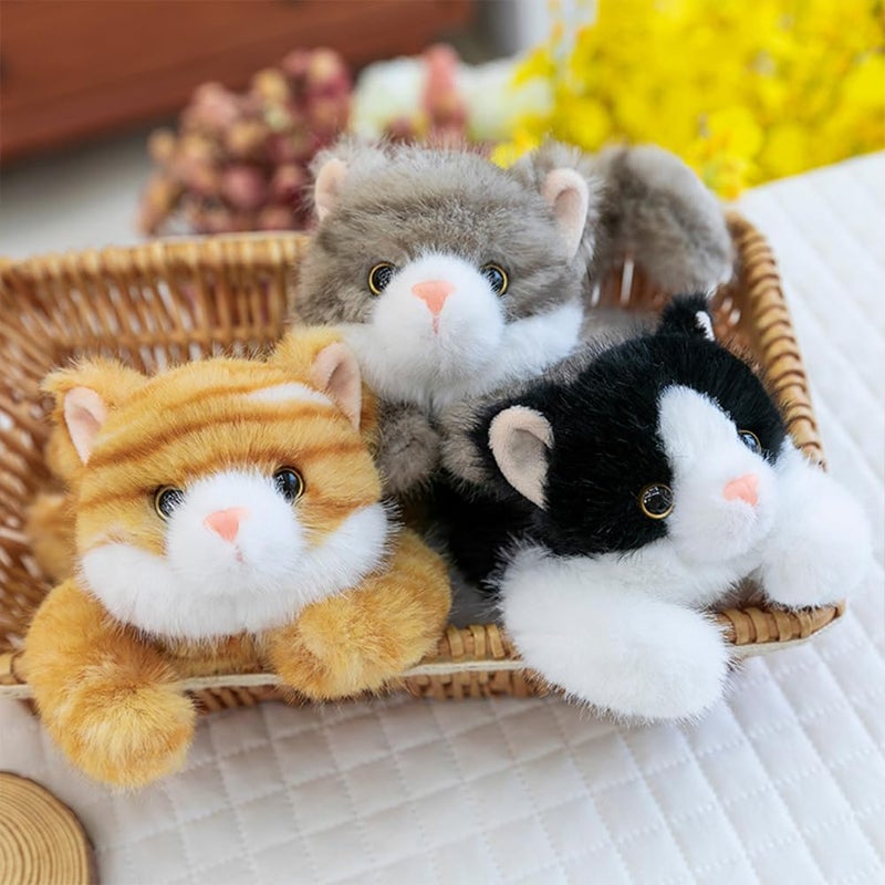 ELKOHA 7.8 Inch Black & White Cat Stuffed Animals Plush,Cute Cat Weighted Stuffed Animal Soft Fluffy Kitten Plushies Toy Pillow Reward Gifts for Kids Boys Girls - Image 3
