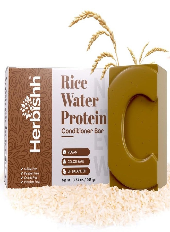 Herbishh Rice Water Conditioner Bar, Moisturizing & Strengthening, Solid Soap for Dry, Damaged & Thinning Hair, With Fermented Rice & Natural Oils, All Hair Types, Paraben-Free & Sulfate-Free, 3.53 oz - Image 1