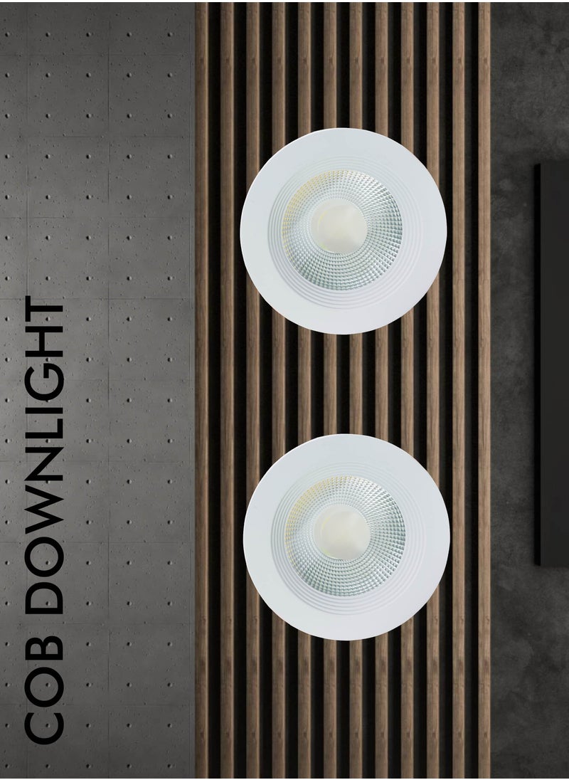 NTC - NTC LED COB Downlight, Round Recessed Ceiling Light, White Frame with Driver - Image 1