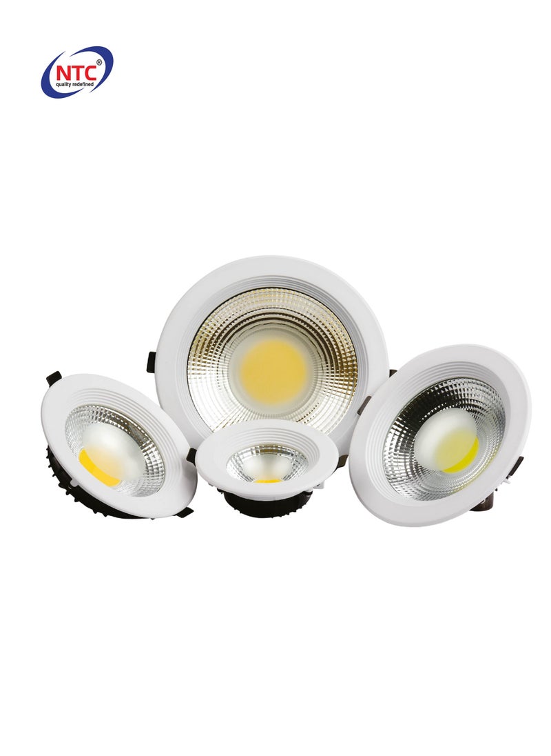 NTC - NTC LED COB Downlight, Round Recessed Ceiling Light, White Frame with Driver - Image 1