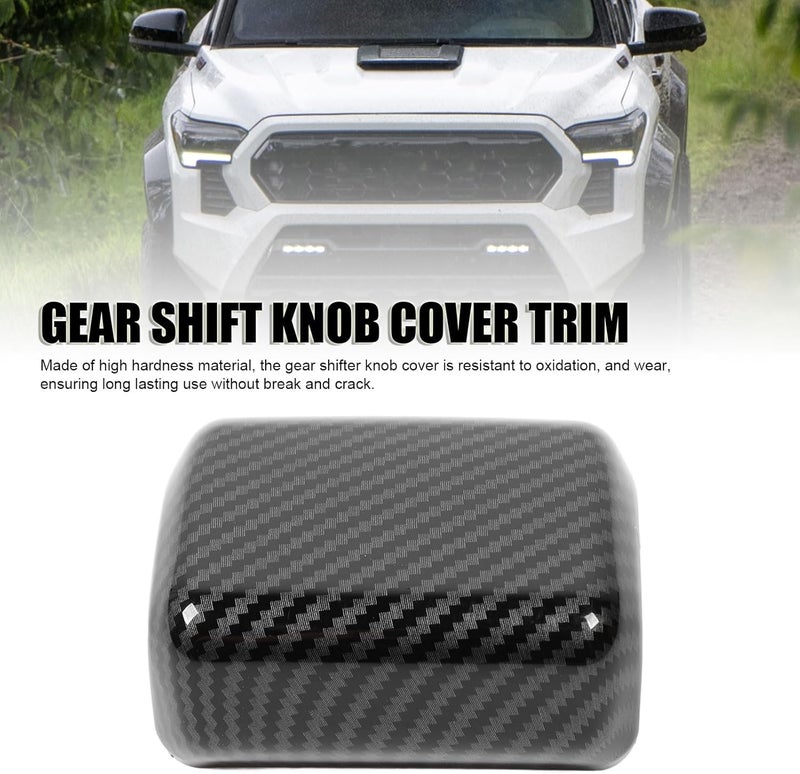 Carbon Fiber Style Gear Shift Knob Cover Trim, Scratch Proof Stylish Look Decorative Interior Trim for Tacoma 2024 - Image 2