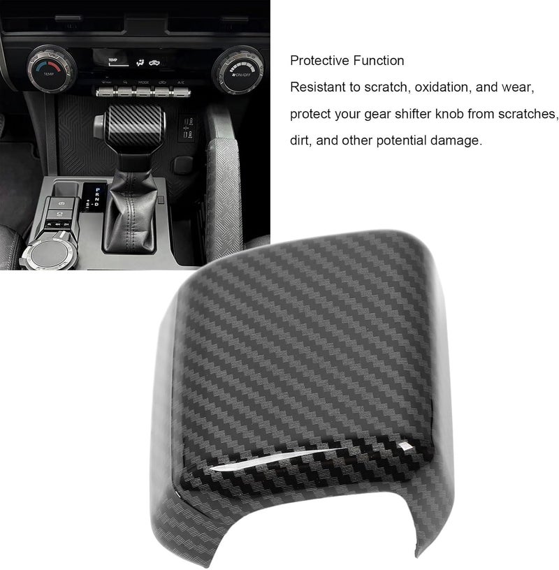 Carbon Fiber Style Gear Shift Knob Cover Trim, Scratch Proof Stylish Look Decorative Interior Trim for Tacoma 2024 - Image 4