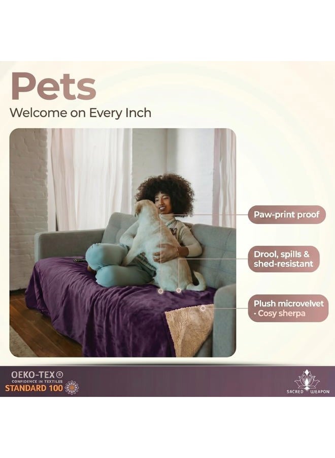 Sacred Weapon Love Blanket Waterproof Intimacy - Queen Mattress Protector - Splash Blanket - Period Bed Protector – Waterproof Blanket Queen Size -Upto 50oz-80"x80" Purple Blanket - Image 5