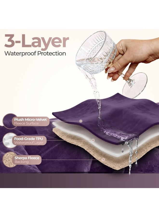 Sacred Weapon Love Blanket Waterproof Intimacy - Queen Mattress Protector - Splash Blanket - Period Bed Protector – Waterproof Blanket Queen Size -Upto 50oz-80"x80" Purple Blanket - Image 3