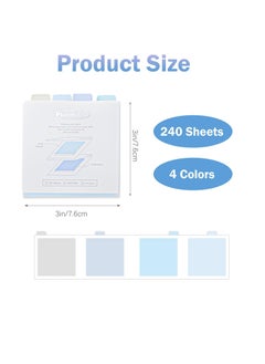 Excefore Colorful Collapsible Sticky Notes, 2 Pack 4 Pads of 3"x3" Vibrant Colors Tear Away Sticky Pads, Ideal for Office, School, and Home, 120 Sheets Per Pack, Blue Series  - Image 2