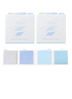 Excefore Colorful Collapsible Sticky Notes, 2 Pack 4 Pads of 3"x3" Vibrant Colors Tear Away Sticky Pads, Ideal for Office, School, and Home, 120 Sheets Per Pack, Blue Series  - Image 1