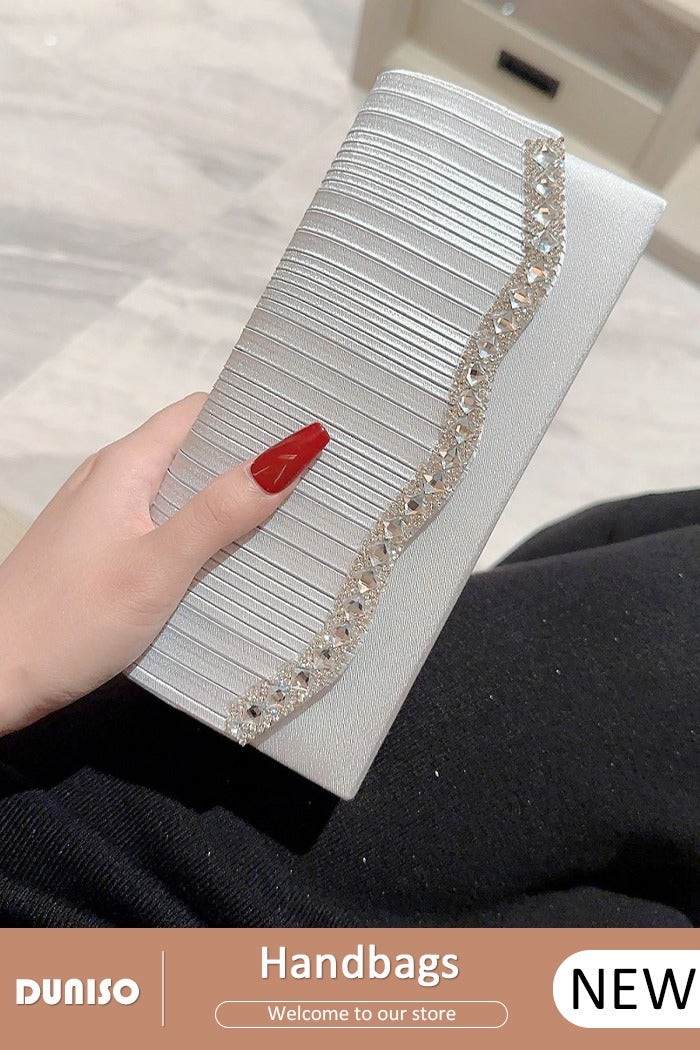 DUNISO Women Shiny Glitter Evening Clutch Bag Envelope Handbag Chain Purse Bag Crossbody Bag for Wedding Formal Cocktail Party - Image 1