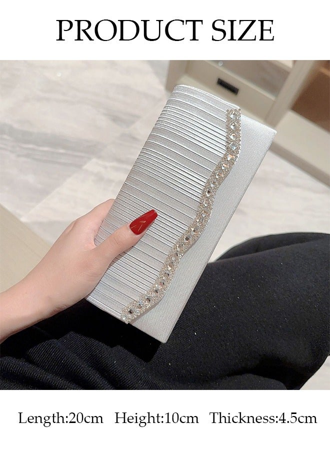 DUNISO Women Shiny Glitter Evening Clutch Bag Envelope Handbag Chain Purse Bag Crossbody Bag for Wedding Formal Cocktail Party  - Image 2