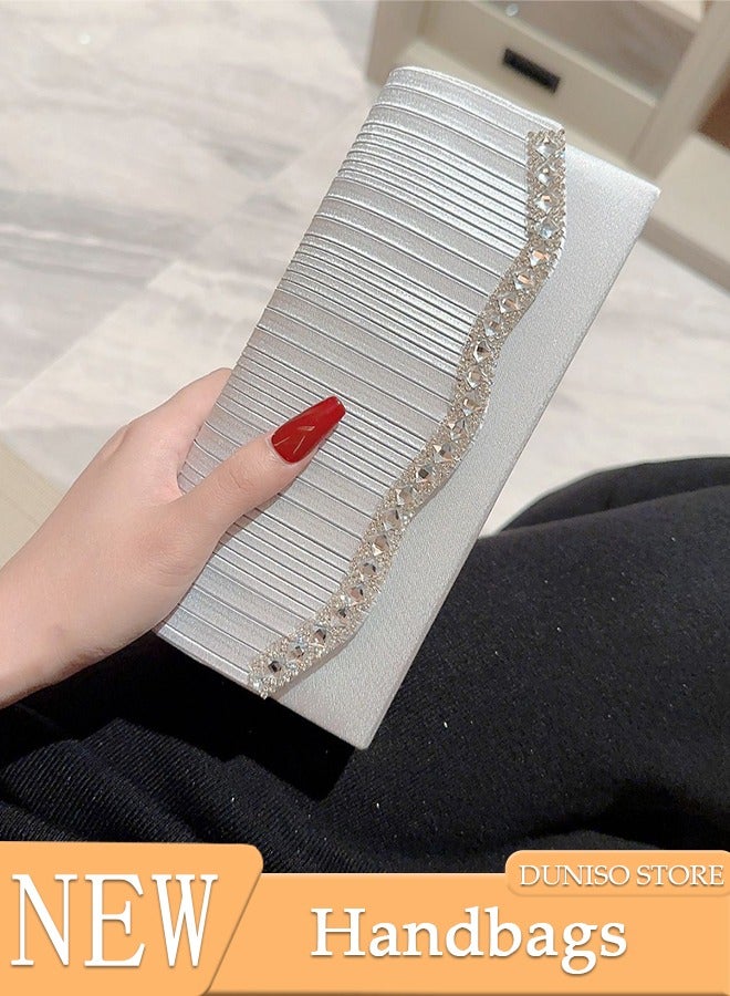 DUNISO Women Shiny Glitter Evening Clutch Bag Envelope Handbag Chain Purse Bag Crossbody Bag for Wedding Formal Cocktail Party  - Image 1