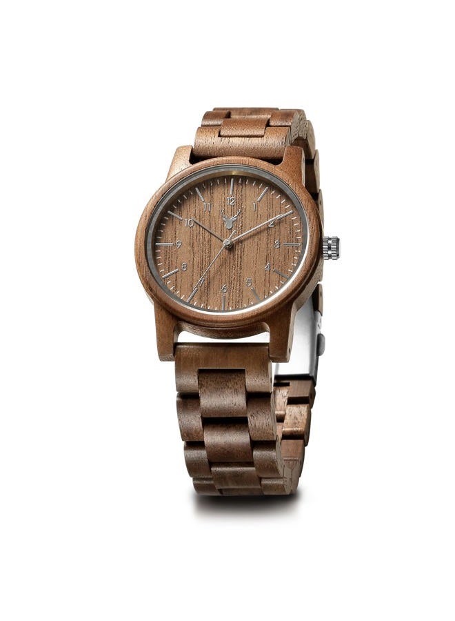 LEEEV Wooden Watches Uwood Series 40mm Unisex Handmade Natural Wooden Watch with Gift Box and Adjustable Band, ev-tan, Unique wooden clock - Image 1