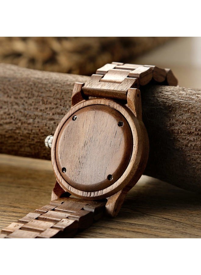 LEEEV Wooden Watches Uwood Series 40mm Unisex Handmade Natural Wooden Watch with Gift Box and Adjustable Band, ev-tan, Unique wooden clock - Image 4