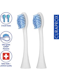 CURAPROX رؤوس فرشاة الأسنان البديلة Curaprox Hydrosonic CHS 200 Sensitive Duo، قطعتان - رؤوس فرشاة الأسنان الكهربائية Curaprox / رؤوس فرشاة الأسنان البديلة - عبوة من قطعتين  - Image 2