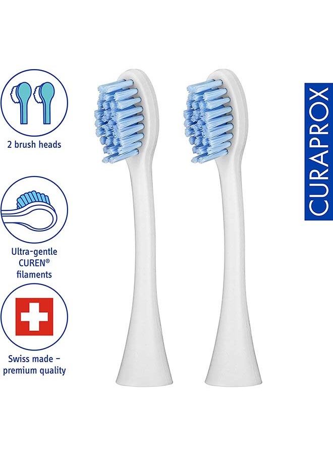 CURAPROX رؤوس فرشاة الأسنان البديلة Curaprox Hydrosonic CHS 200 Sensitive Duo، قطعتان - رؤوس فرشاة الأسنان الكهربائية Curaprox / رؤوس فرشاة الأسنان البديلة - عبوة من قطعتين  - Image 2