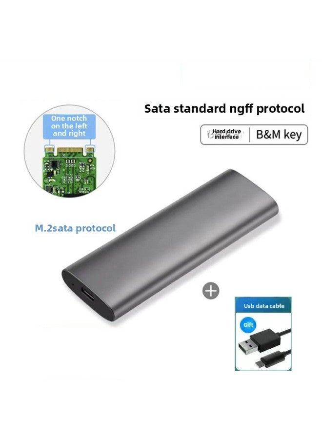 Type-C To M.2 Solid State Hard Disk Box Nvme/Ngff SATA Dual Protocol Alloy External Mobile Hard Disk Box-Color:Ngff(SATA) Protocol A- C Line  - Image 1