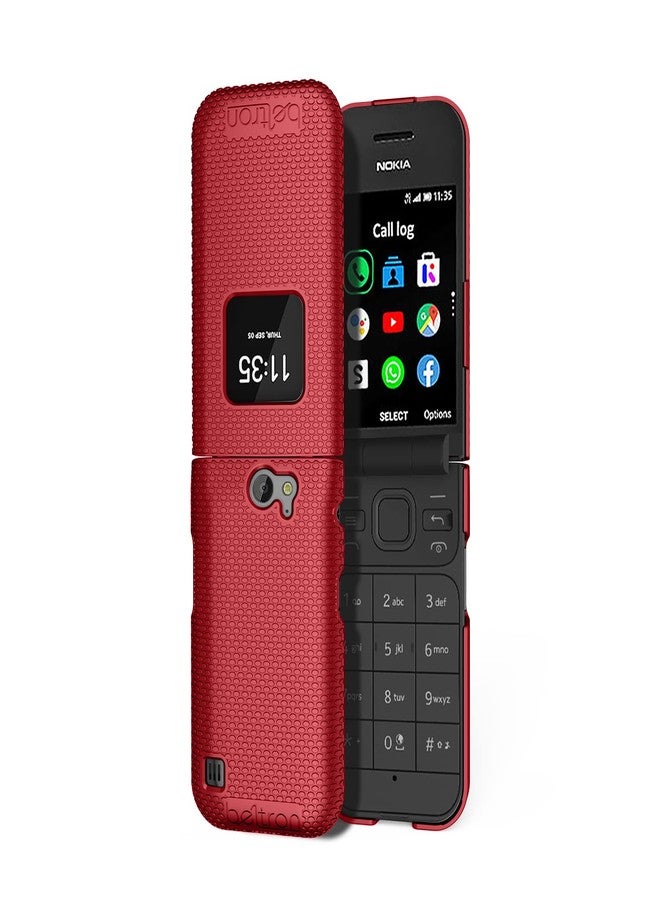 جراب BELTRON لهاتف نوكيا 2720 V القابل للطي، غطاء حماية سهل التركيب (Verizon 2720V) - أحمر - Image 4