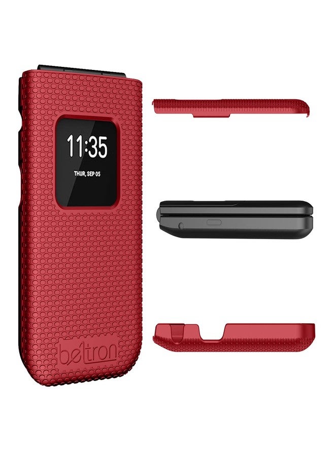 جراب BELTRON لهاتف نوكيا 2720 V القابل للطي، غطاء حماية سهل التركيب (Verizon 2720V) - أحمر - Image 2