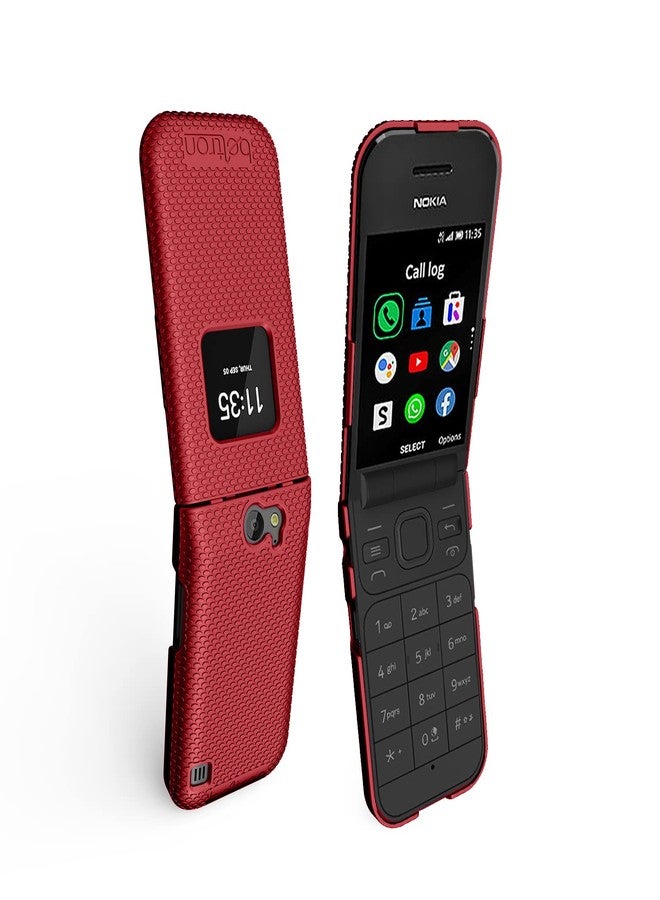 جراب BELTRON لهاتف نوكيا 2720 V القابل للطي، غطاء حماية سهل التركيب (Verizon 2720V) - أحمر - Image 3