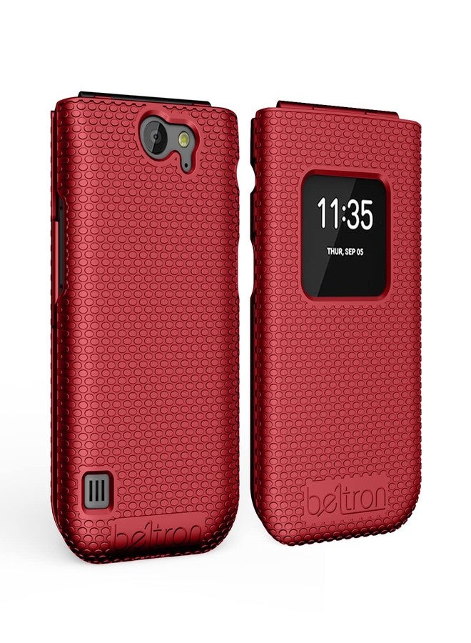 جراب BELTRON لهاتف نوكيا 2720 V القابل للطي، غطاء حماية سهل التركيب (Verizon 2720V) - أحمر - Image 1