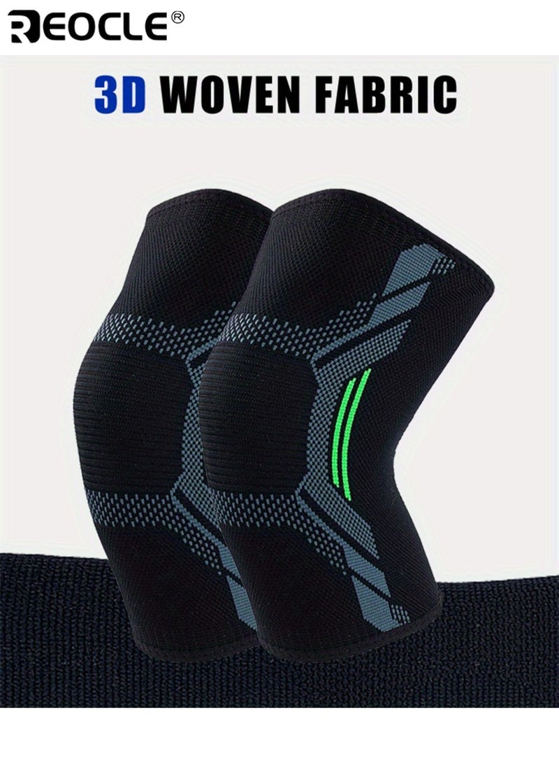 REOCLE 1 Pair Running Compression Knee Sleeves Arch and Ankle Support Sports Accessories Durable Sports Gear Compression Elastic Foot Brace for Working Out Running Gym Fitness - Image 2