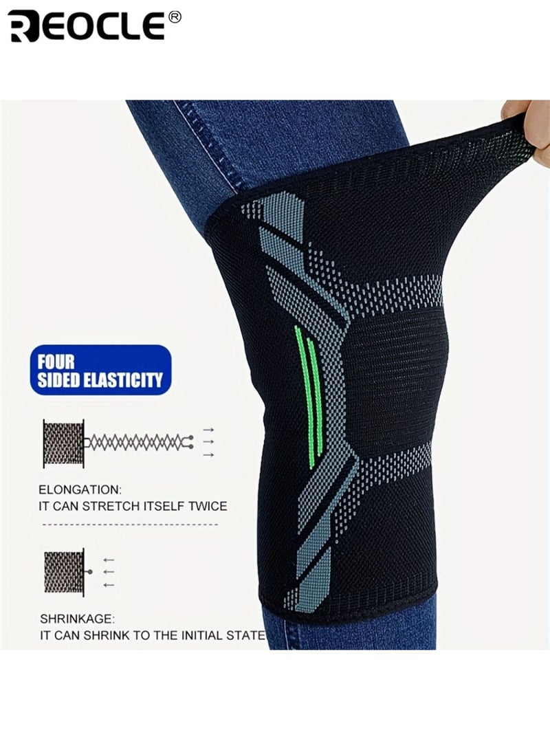 REOCLE 1 Pair Running Compression Knee Sleeves Arch and Ankle Support Sports Accessories Durable Sports Gear Compression Elastic Foot Brace for Working Out Running Gym Fitness - Image 3