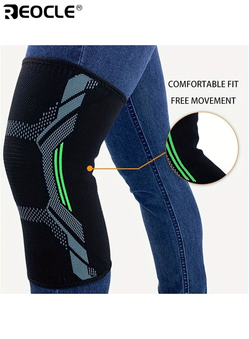 REOCLE 1 Pair Running Compression Knee Sleeves Arch and Ankle Support Sports Accessories Durable Sports Gear Compression Elastic Foot Brace for Working Out Running Gym Fitness - Image 4