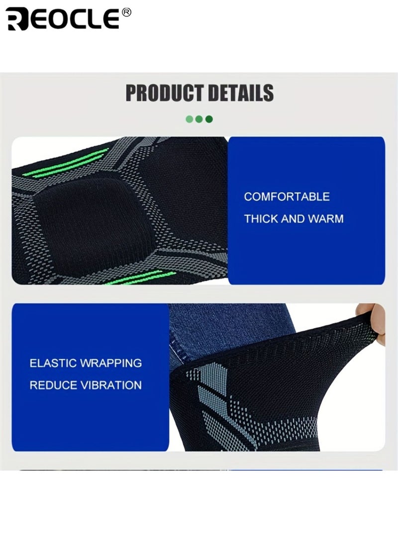 REOCLE 1 Pair Running Compression Knee Sleeves Arch and Ankle Support Sports Accessories Durable Sports Gear Compression Elastic Foot Brace for Working Out Running Gym Fitness - Image 5