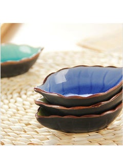 PLENARO PLENARO Ceramic Dip Bowls Leaf ShapeColourfull Porcelain Dipping Soy Sauce Dish Condiments Small Bowls Perfect for BBQ SauceTomato SauceHoney Mustard and Soy Sauce RENDOMPack of 6  - Image 5