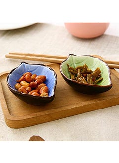 PLENARO PLENARO Ceramic Dip Bowls Leaf ShapeColourfull Porcelain Dipping Soy Sauce Dish Condiments Small Bowls Perfect for BBQ SauceTomato SauceHoney Mustard and Soy Sauce RENDOMPack of 6  - Image 4