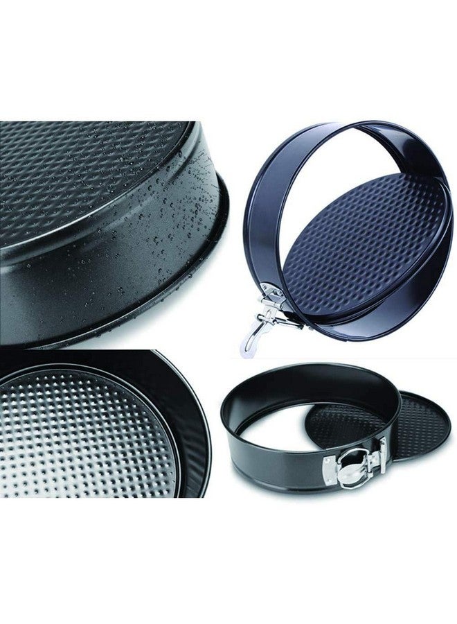 XACTON Cake 3 Pieces of Teflon Coated Spring Form Cake Mould Pan Set | Baking Tray | Removable Cake Mould | 3 Pc Spring Form Round Cake Mould - Black (7-8-9 Inch) - Image 3