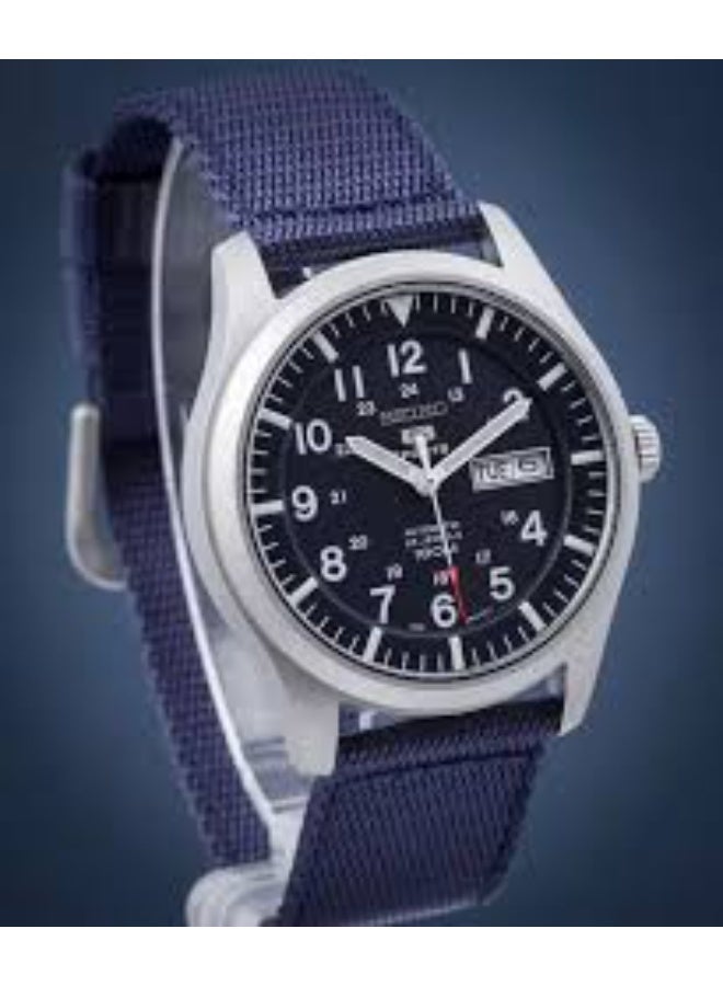 سيكو ساعة سيكو أوتوماتيكية للرجال، شاشة تناظرية وحزام من القماش SNZG11K1 - Image 2