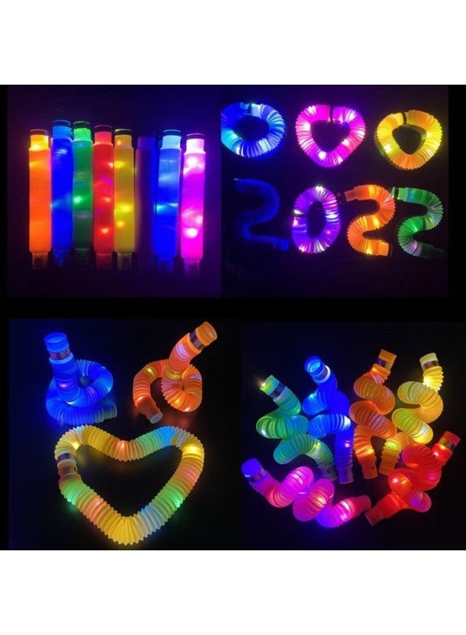 Pop Tubes Flash Bellows LED Light Luminous Telescopic Tube Luminous Decompression Tube Toy-Color:Four-color-Specifications:2.9cm  - Image 3