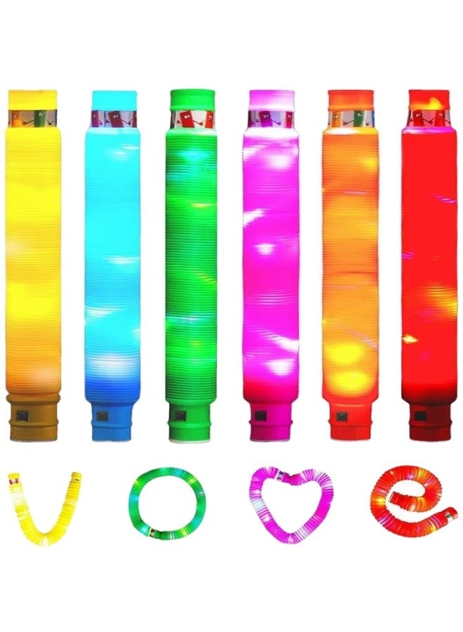 Pop Tubes Flash Bellows LED Light Luminous Telescopic Tube Luminous Decompression Tube Toy-Color:Four-color-Specifications:2.9cm  - Image 2