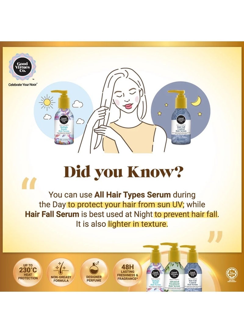 Good Virtues Co. 2 Piece Multiple Repair Hair Serum Organic Habbatus Sauda Oil, Macadamia Oil, Olive Oil, Vitamin E Oil & Trichomeg 100ml - Image 4