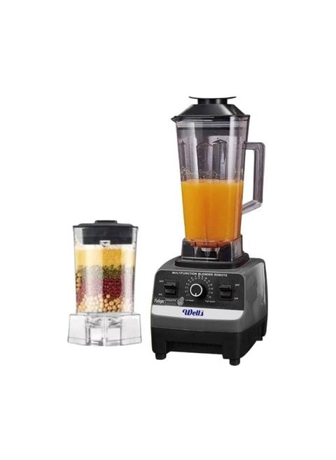 German hotel blender, 2.5 liters, crushes ice, 5000 watts, 15 speeds, control feature + grinder, one-year warranty