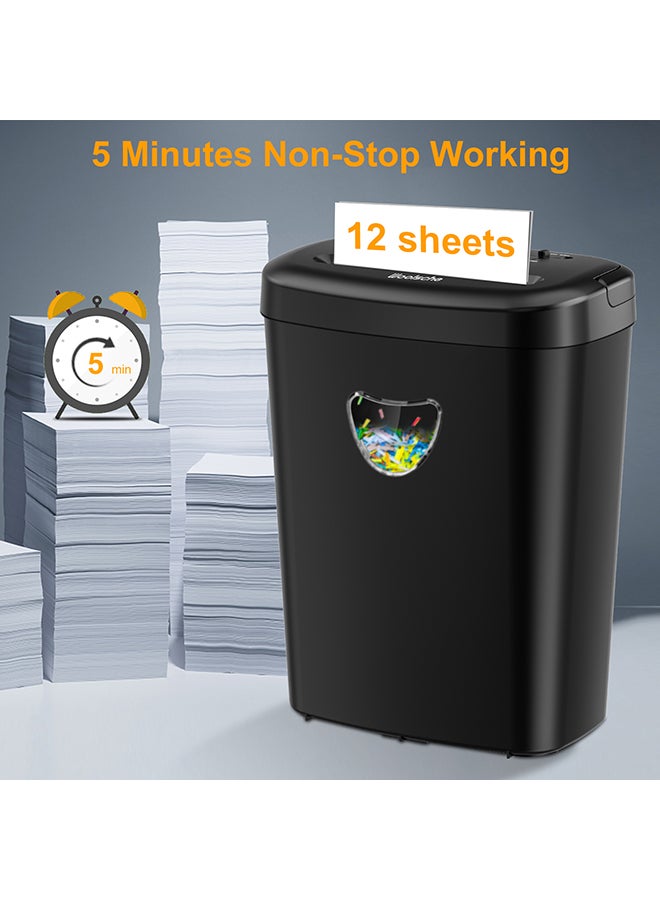 والالا آلة تقطيع ورق، ١٢ ورقة تقطيع عرضي مع سلة ٢٥ لتر، مستوى أمان عالي P-٤، تصميم بثلاثة أوضاع تقطيع للبطاقات/الأقراص المدمجة/الدبابيس/المشبك، آلة تقطيع متينة، نظام مقاوم للانحشار للمكتب - Image 3